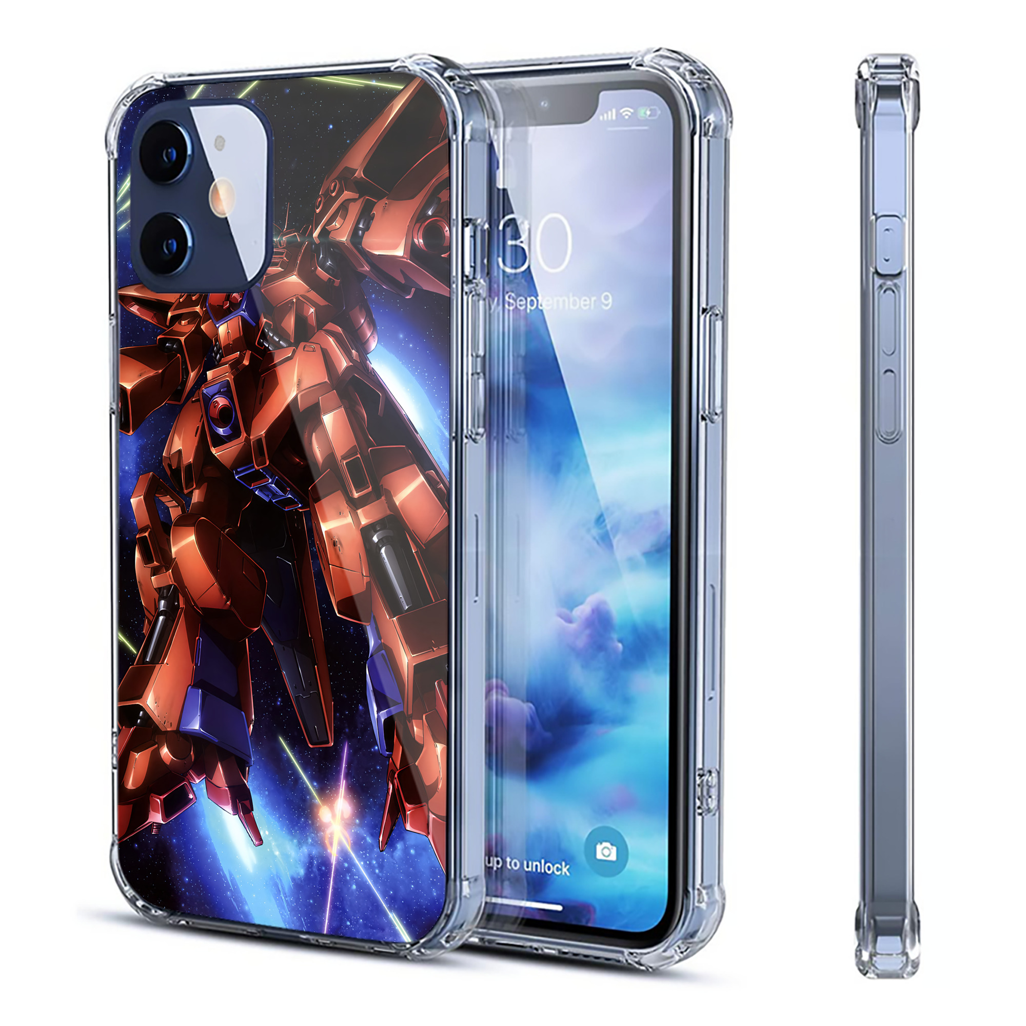 （画像用） 機動戦士ガンダム Mobile Suit Gundam 【iPhone 12シリーズ対応】透明スマホケース（クリアソフトケース）